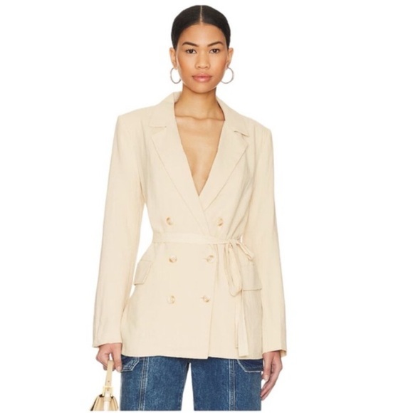 FREE PEOPLE cream Olivia Blazer: Worn once - Picture 2 of 4